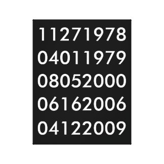 Modern Special Dates Canvas Print