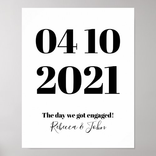 Modern Special Engagement Date Typography Poster