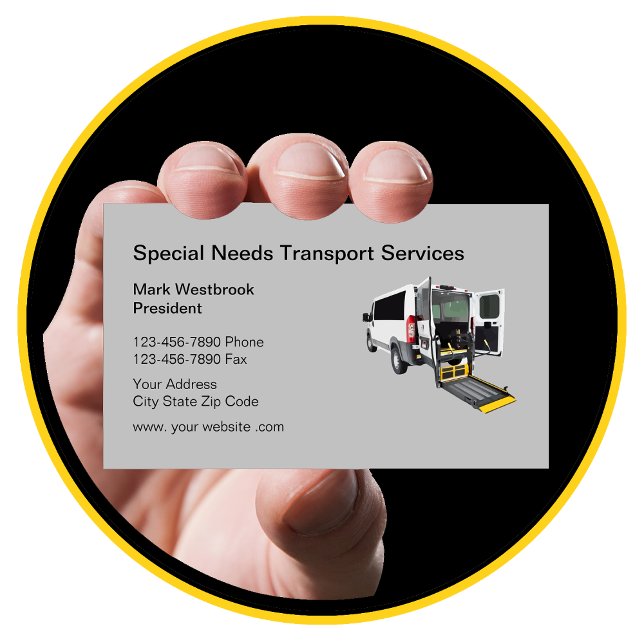 Modern Special Needs Wheelchair Transport Business Card (Creator Uploaded)