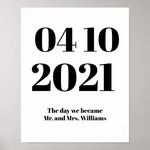 Modern Special Wedding Date Typography Poster