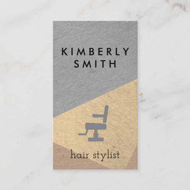 Modern Speckled Color Blocks Salon Chair Business Card (Front)