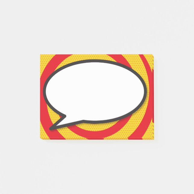 Modern Speech Bubble Funny Comic Book Post-it Notes (Front)