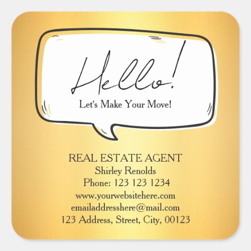 Modern speech bubble Real Estate Gold sticker