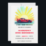 Modern Speed Racing Red Sport Car Birthday Invitation<br><div class="desc">🏎️ Speed into Action with This High-Octane Race Car Invitation! 🏁 This dynamic design captures the excitement of the racetrack with a bold red sports car speeding across a vibrant sunburst backdrop. The energetic composition, paired with sleek racing details, creates an electrifying atmosphere perfect for thrill-seekers and motor enthusiasts. The...</div>