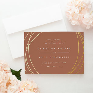 Modern Spheres   Foil Save the Date Card