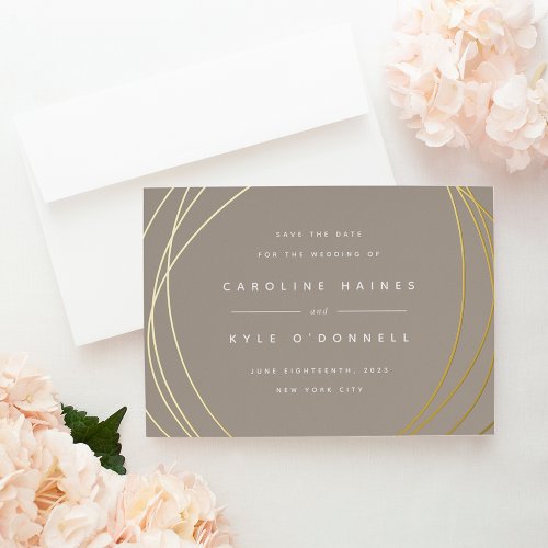 Modern Spheres  Foil Save the Date Card