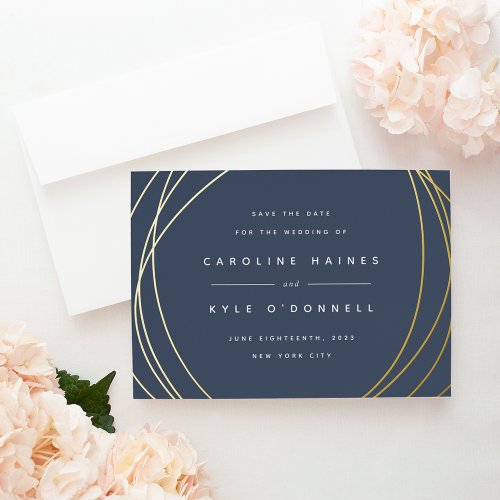 Modern Spheres  Foil Save the Date Card