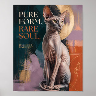 Modern Sphynx Cat Art Poster