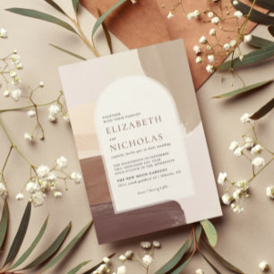 Modern Spiced Terra Cotta Boho Wedding Invitation