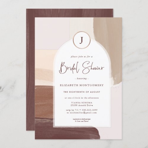 Modern Spiced Terra Cotta  Bridal Shower Invitation