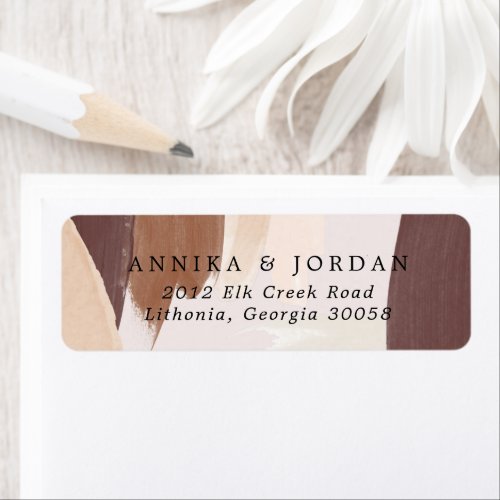 Modern Spiced Terracotta Wedding Address Label