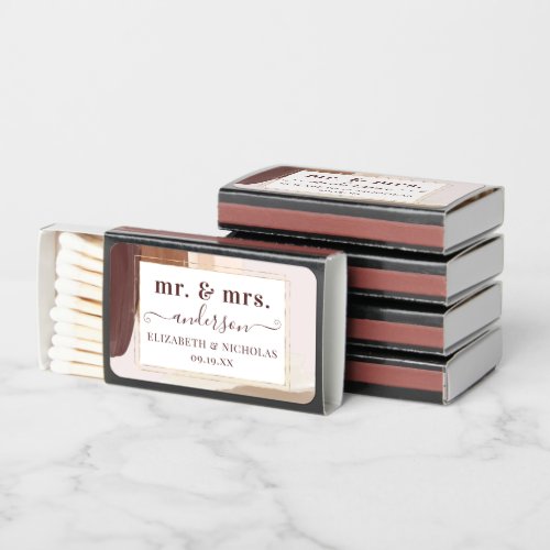 Modern Spiced Terracotta  Wedding Favor Matchboxes