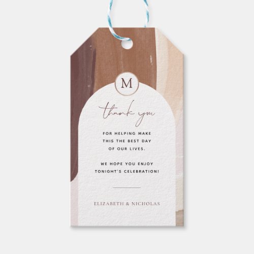 Modern Spiced Terracotta  Wedding Thank You Gift Tags