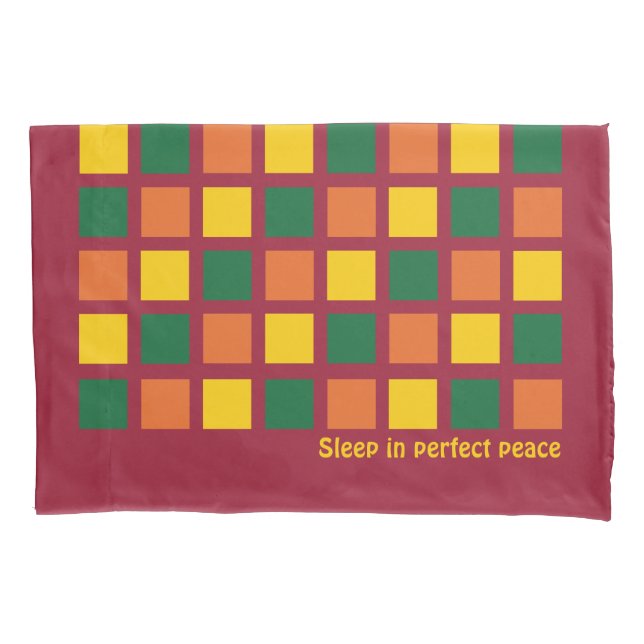 Modern Spicy Colors Geometric Squares Custom Pillow Case (Front)