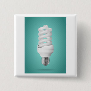 Modern Spiral Compact Fluorescent Lightbulb Button