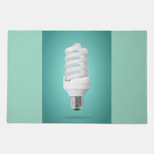 Modern Spiral Compact Fluorescent Lightbulb Doormat