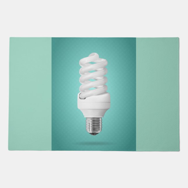 Modern Spiral Compact Fluorescent Lightbulb Doormat (Front)