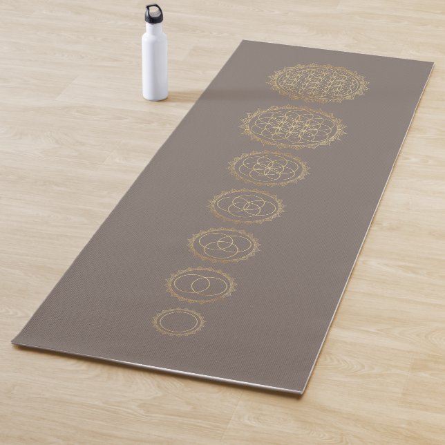 Modern spiritual growth gold Mandala evolution Yoga Mat (In Situ)