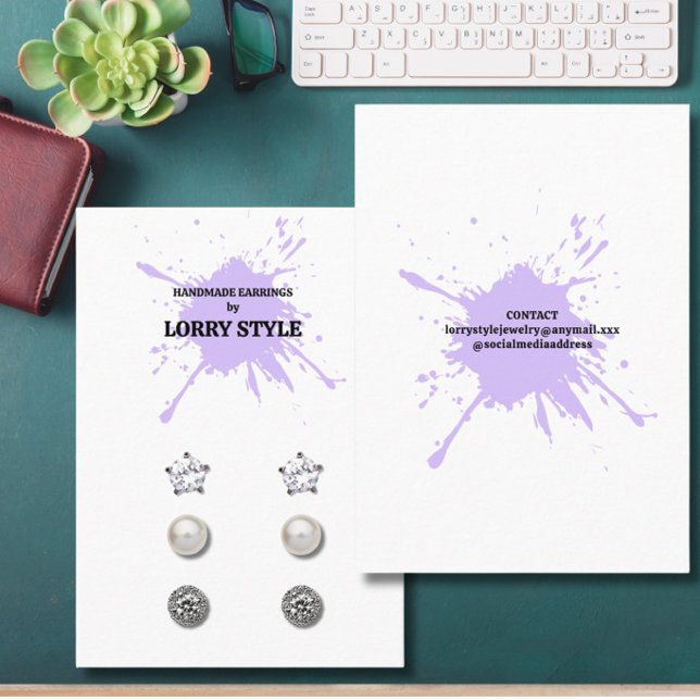 Modern Splash Earring Display  Business Card (Creator Uploaded)