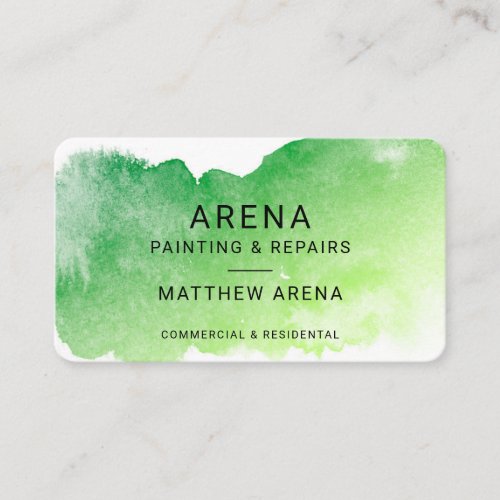 Modern Splash Green Painter Business Card