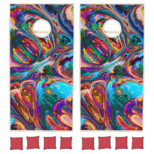 Modern Splash of Paints Cornhole Set