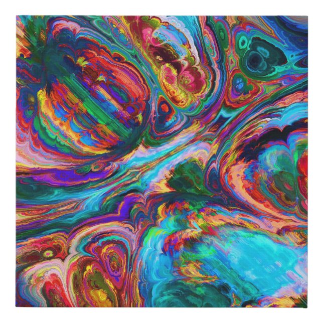 Modern Splash of Paints Faux Canvas Print (Front)