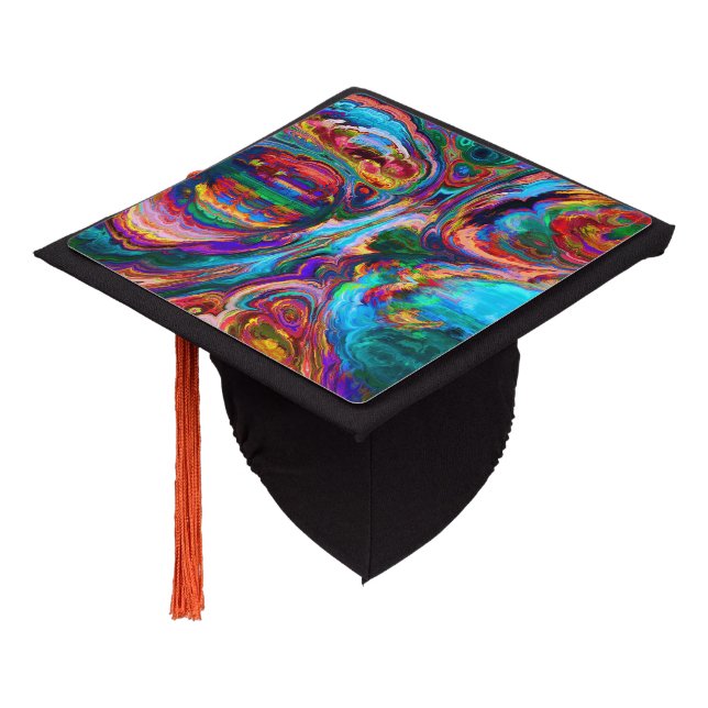 Modern Splash of Paints Graduation Cap Topper (Angled)