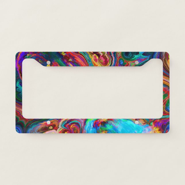 Modern Splash of Paints License Plate Frame (Front)