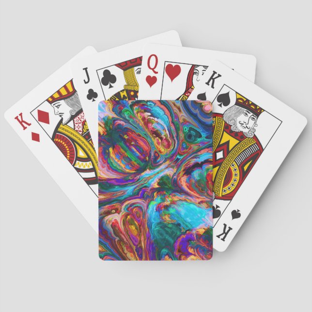 Modern Splash of Paints Poker Cards (Back)