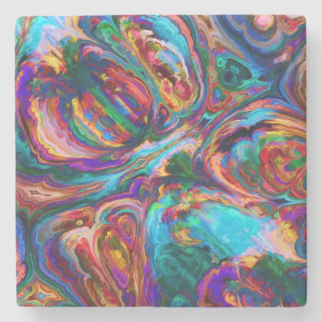 Modern Splash of Paints Stone Coaster (Front)