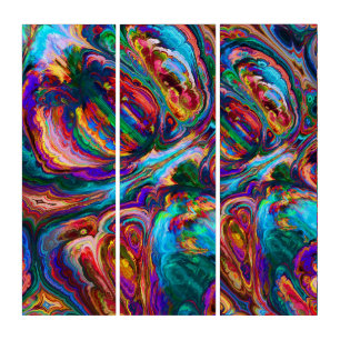 Modern Splash of Paints Triptych