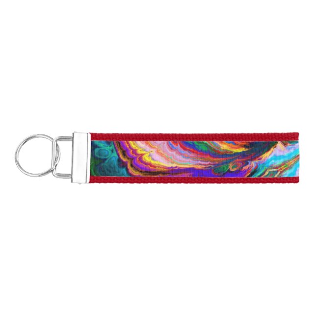 Modern Splash of Paints Wrist Keychain (Keys on Left)