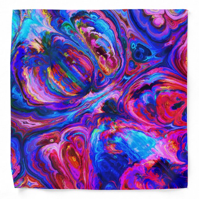 Modern Splash of Purple Hue Paints Bandana (Front)