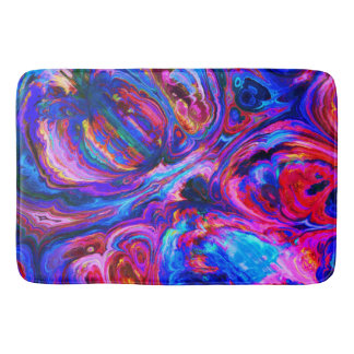 Modern Splash of Purple Hue Paints Bath Mat