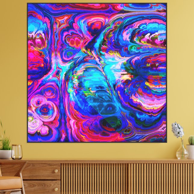 Modern Splash of Purple Hue Paints Canvas Print (Insitu(LivingRoom))