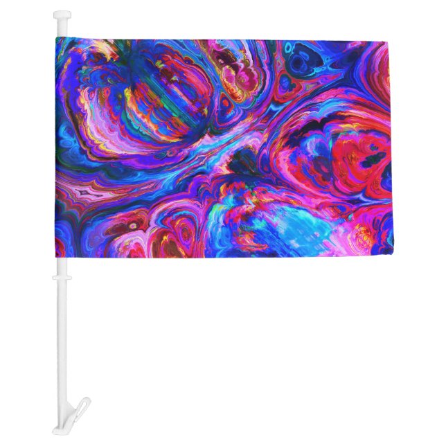 Modern Splash of Purple Hue Paints Car Flag (Front)
