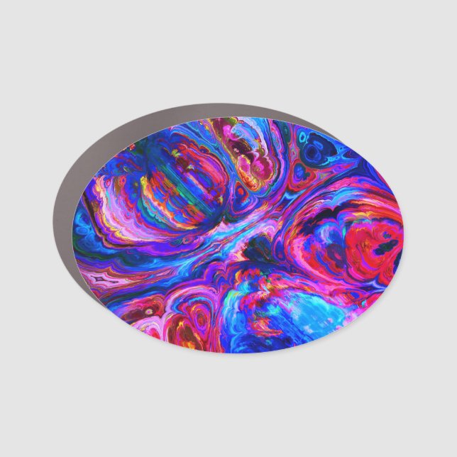 Modern Splash of Purple Hue Paints Car Magnet (Front)