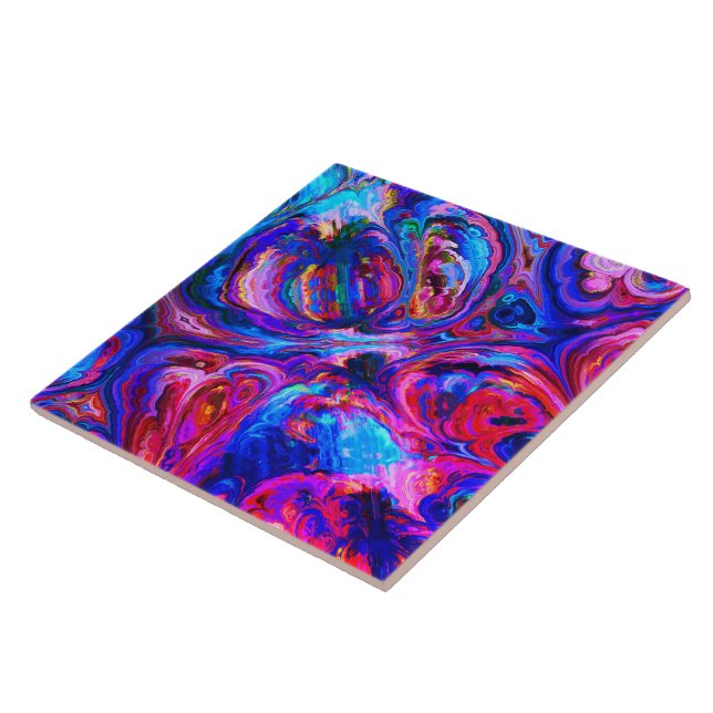 Modern Splash of Purple Hue Paints Ceramic Tile (Side)