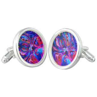 Modern Splash of Purple Hue Paints Cufflinks
