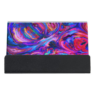 Modern Splash of Purple Hue Paints Desk Business Card Holder