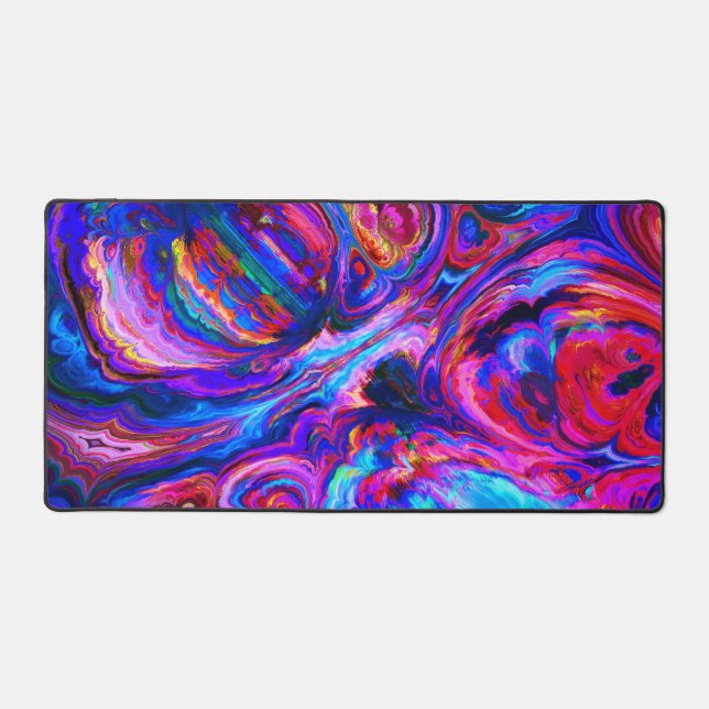 Modern Splash of Purple Hue Paints Desk Mat (Front)