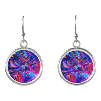 Modern Splash of Purple Hue Paints Earrings