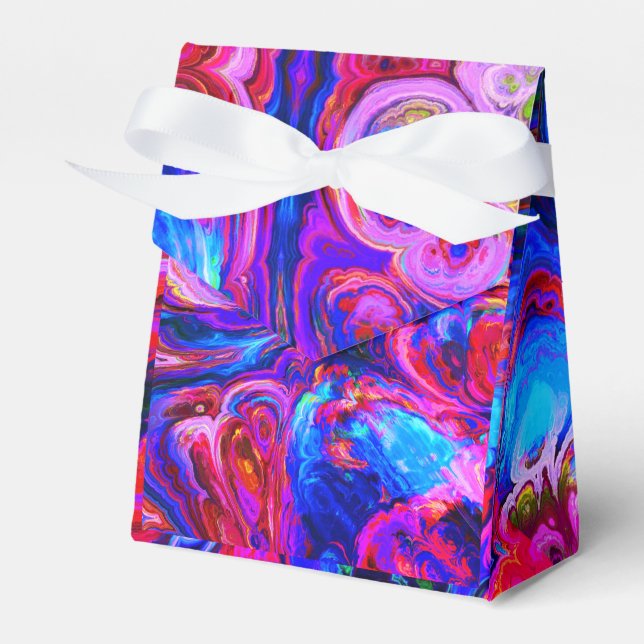 Modern Splash of Purple Hue Paints Favor Boxes (Front Side)