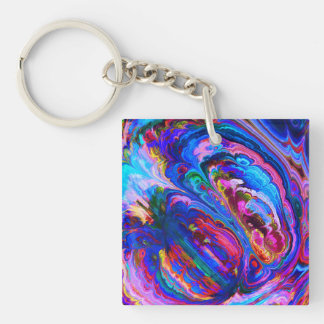 Modern Splash of Purple Hue Paints Keychain