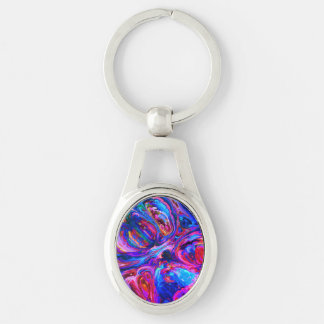 Modern Splash of Purple Hue Paints Keychain
