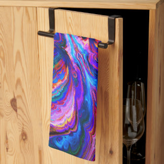 Modern Splash of Purple Hue Paints Kitchen Towel