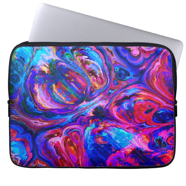 Modern Splash of Purple Hue Paints Laptop Sleeve (Front)