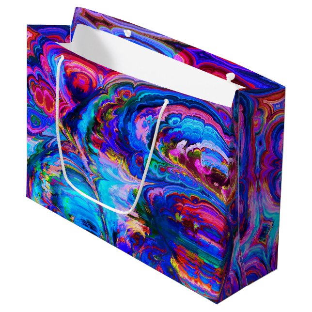 Modern Splash of Purple Hue Paints Large Gift Bag (Front Angled)