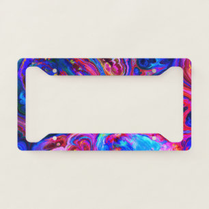 Modern Splash of Purple Hue Paints License Plate Frame