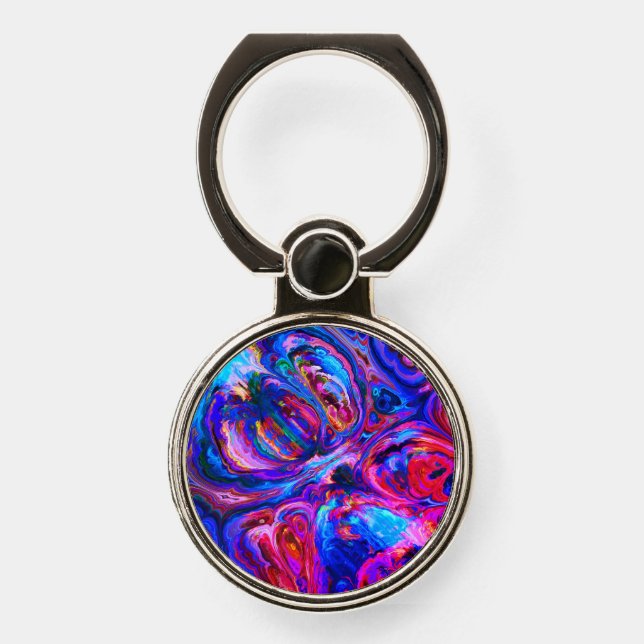 Modern Splash of Purple Hue Paints Phone Ring Stand (Front)